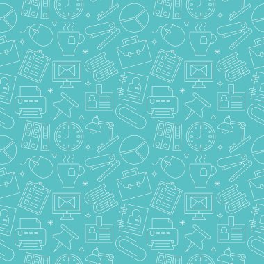 Ofis hattı simge desen seti