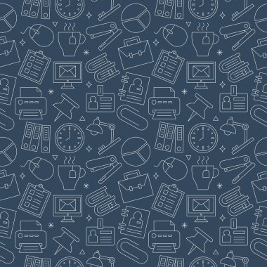 Ofis hattı simge desen seti