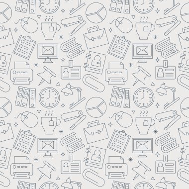 Ofis hattı simge desen seti