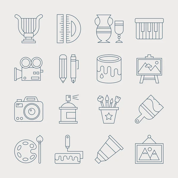 Arte línea icono conjunto — Vector de stock