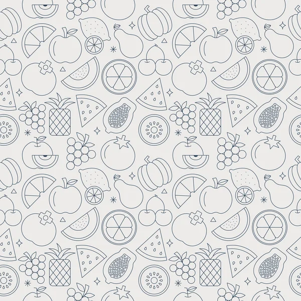 Fruit line icon pattern set Royalty Free Stock Vectors