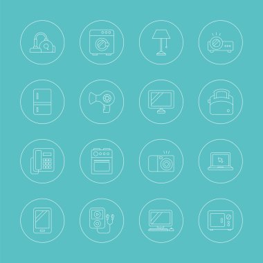 Ev aletleri Icon set hattı