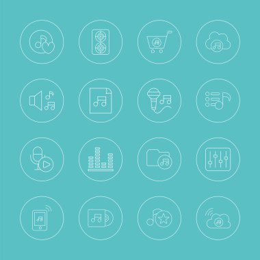 müzik Medya Icon set hattı