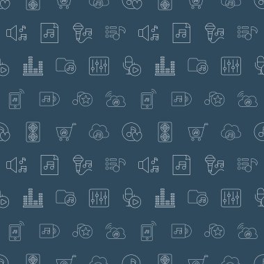 müzik Medya Icon desen set hattı