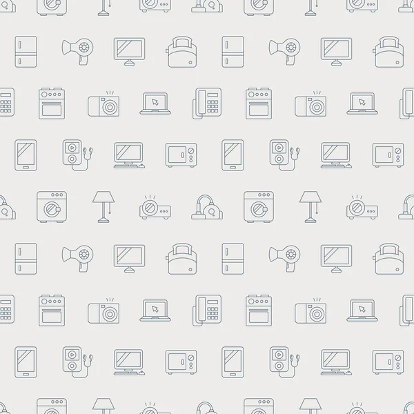 Electrodomésticos línea icono patrón conjunto — Vector de stock