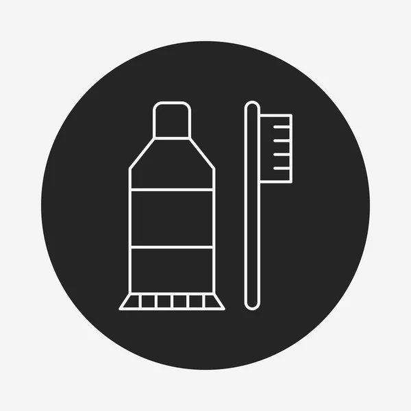 Icono de línea de cepillo de dientes — Vector de stock