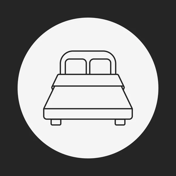 Línea de cama icono — Vector de stock