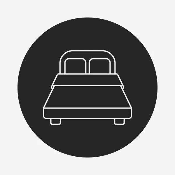 Línea de cama icono — Vector de stock