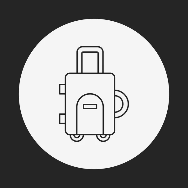 Línea de la maleta icono — Vector de stock