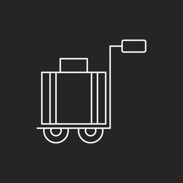 スーツケース トロリー線アイコン — ストックベクタ