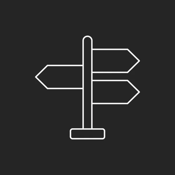 Wegwijzer lijn pictogram — Stockvector