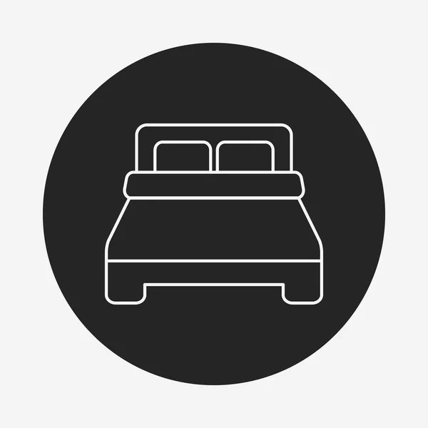 Línea de cama icono — Vector de stock