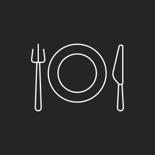 Tableware line icon — Stock Vector