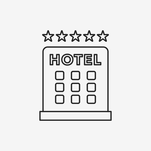 Ícone de linha de hotel — Vetor de Stock