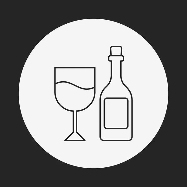 Icône de ligne de champagne — Image vectorielle