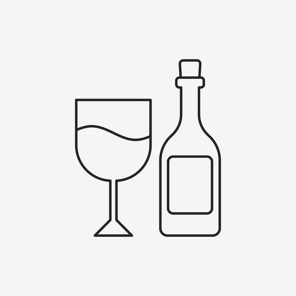 Champagne lijn pictogram — Stockvector