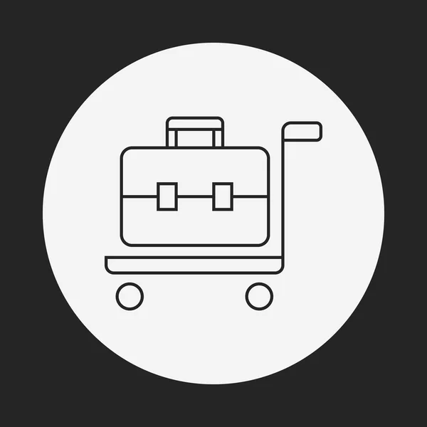 Koffer Trolley Line Symbol — Stockvektor