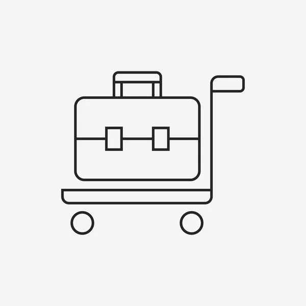 Koffer Trolley Line Symbol — Stockvektor