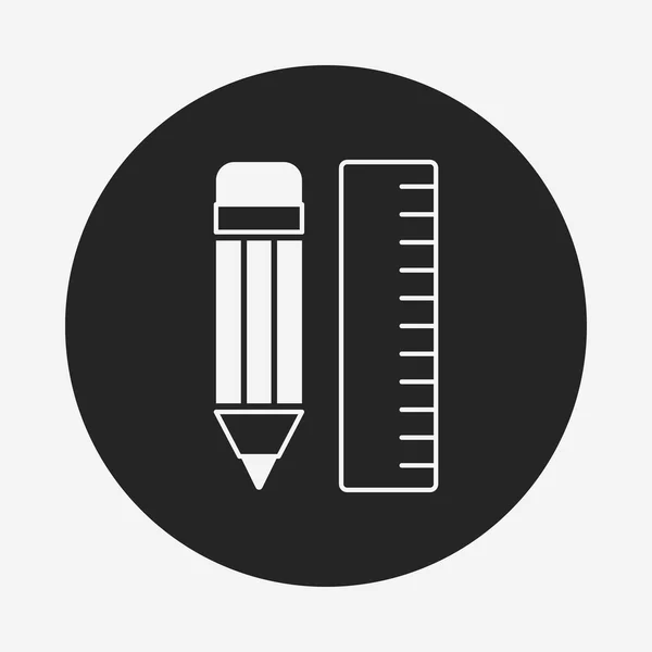 Значок карандаша и линейки — стоковый вектор