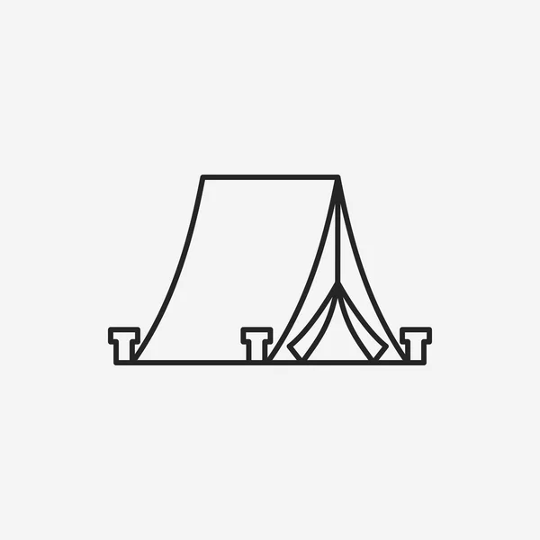 Значок линии палатки — стоковый вектор