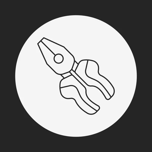 Pliers line icon — Stock Vector