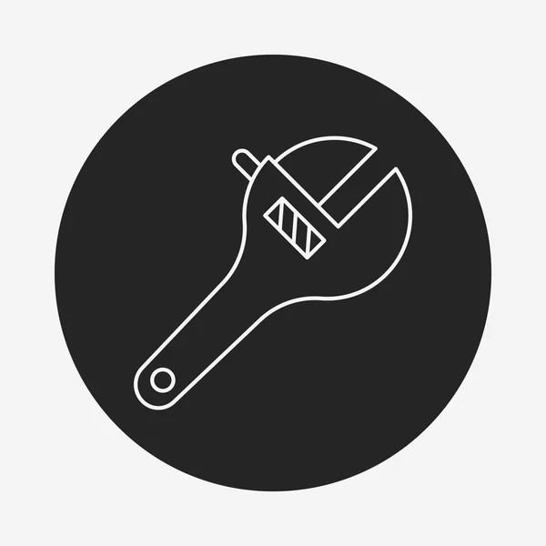 Wrench lijn pictogram — Stockvector