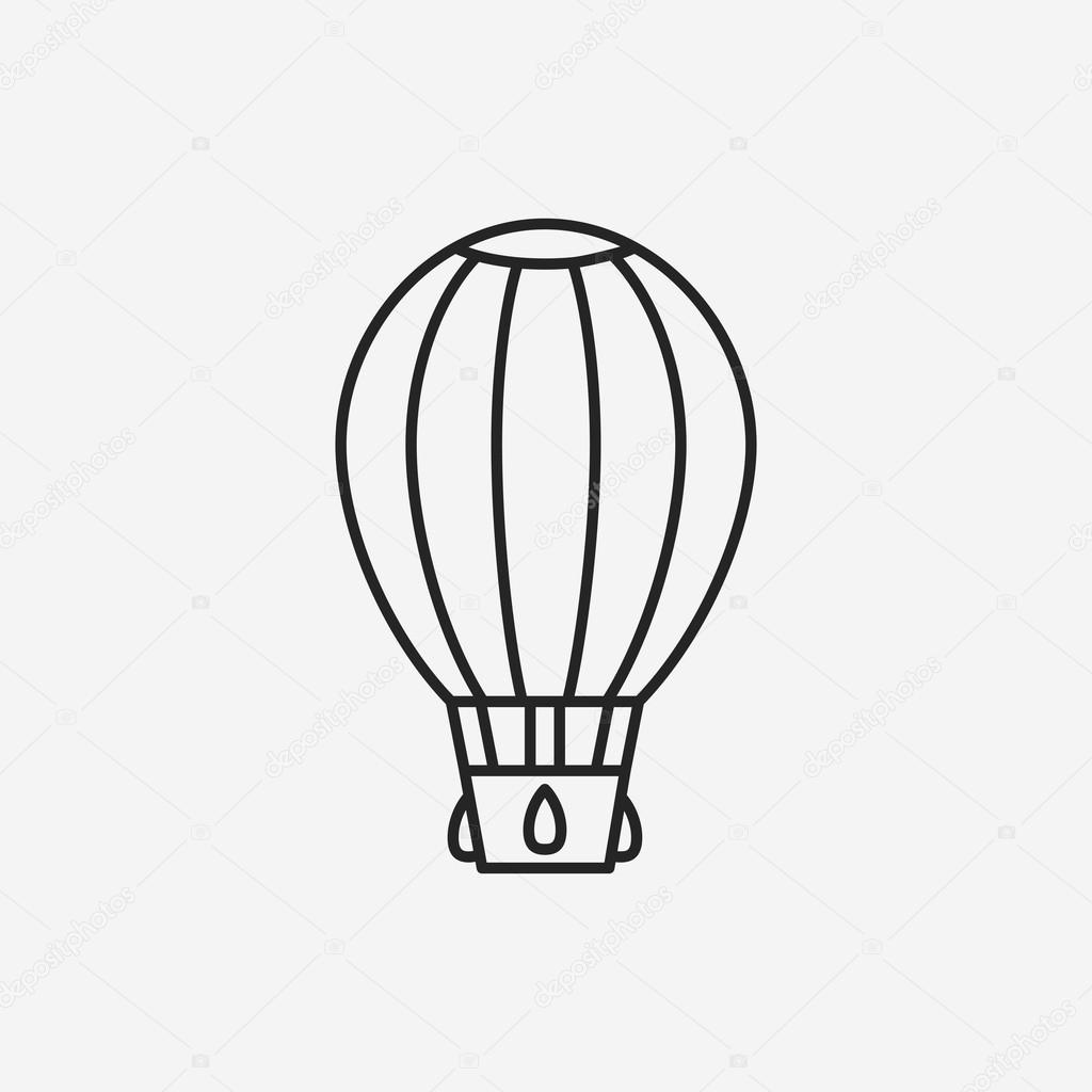 hot air balloon line icon