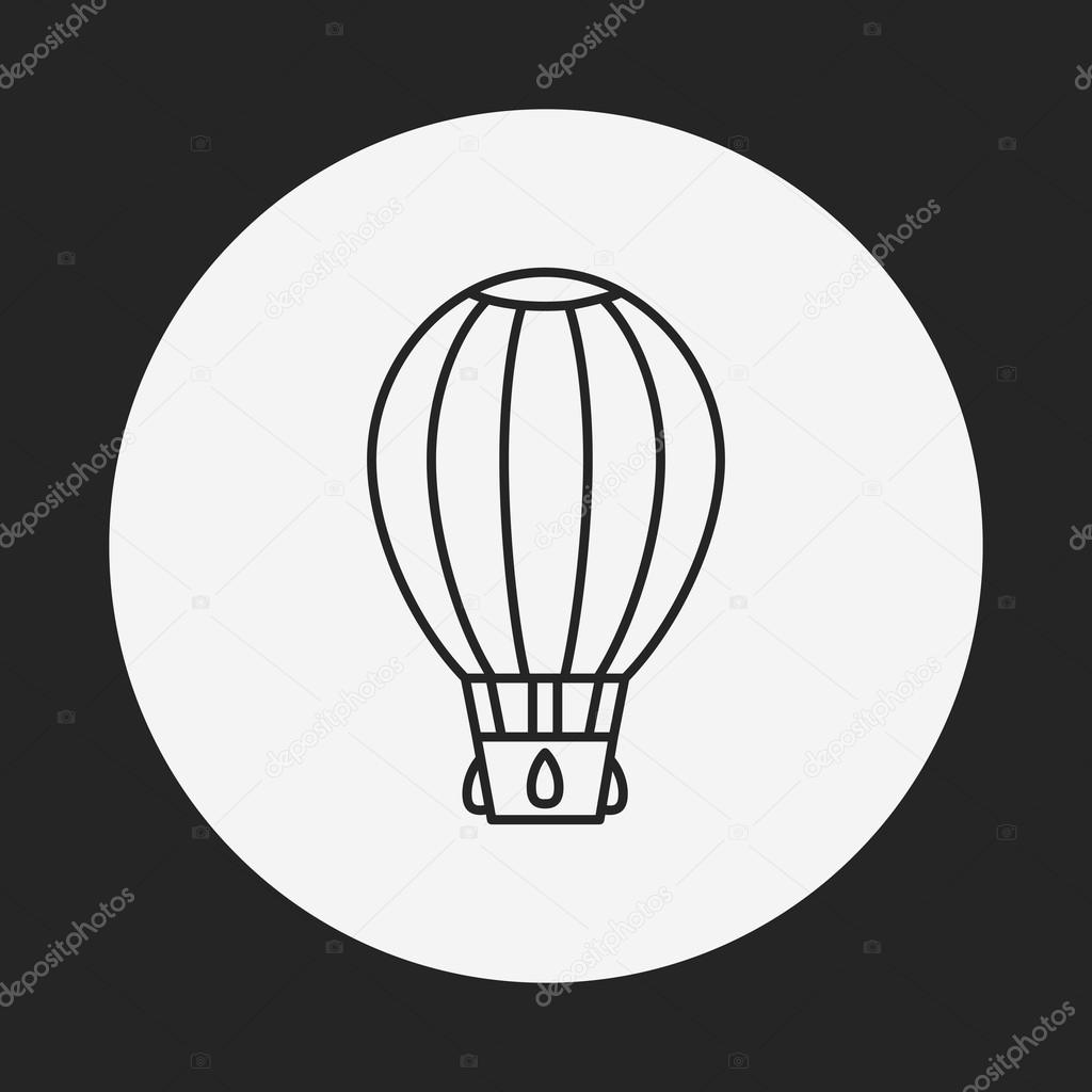 hot air balloon line icon