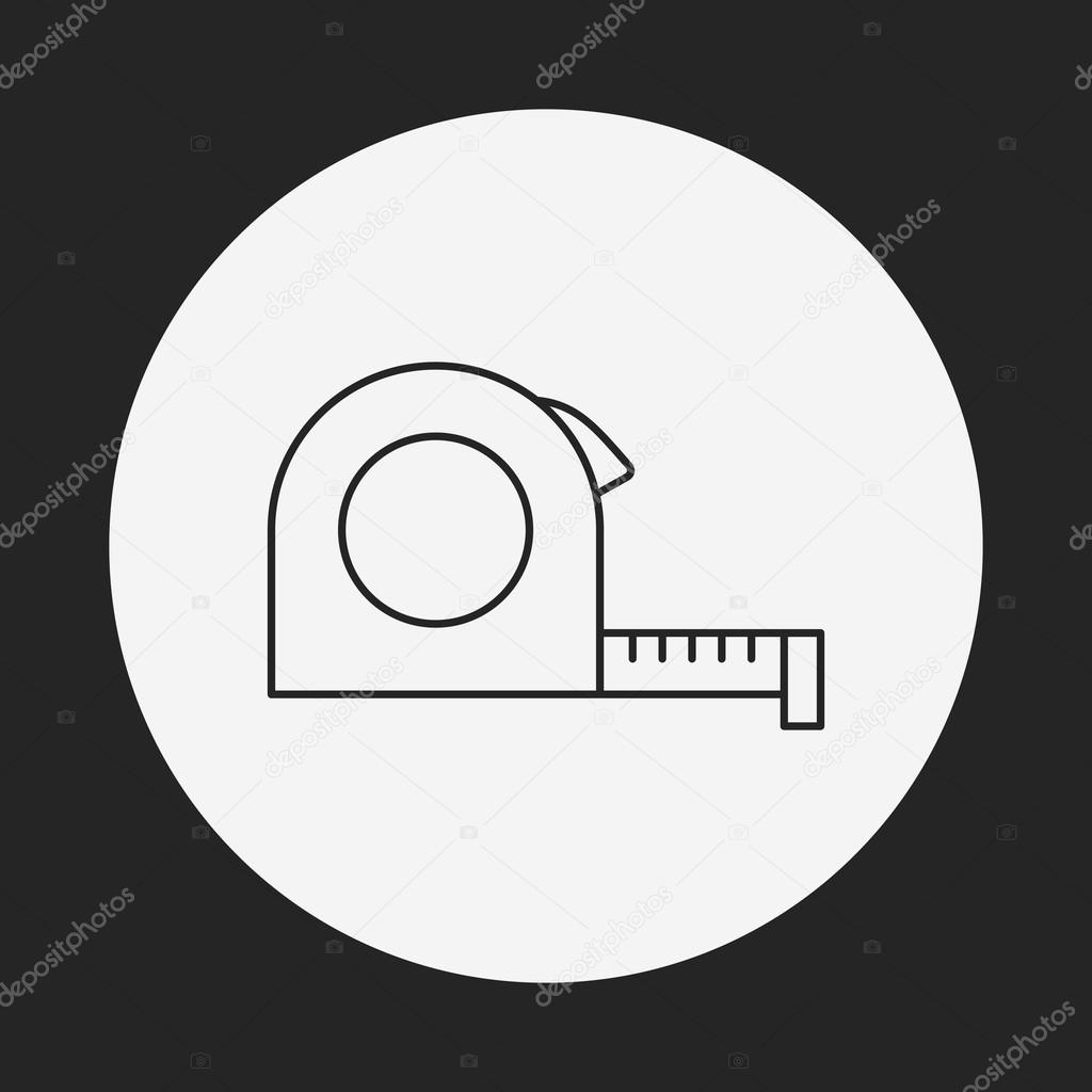 Measuring tape line icon