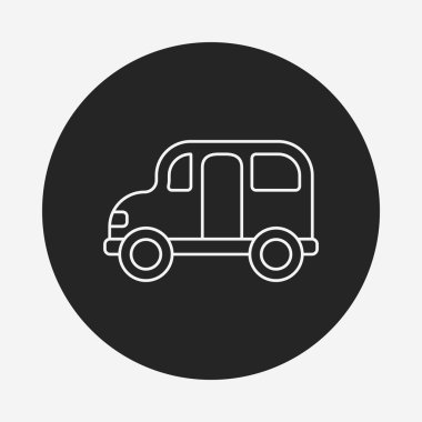 Okul servisi çizgisi simgesi