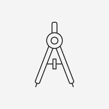 Stationery compasses line icon clipart