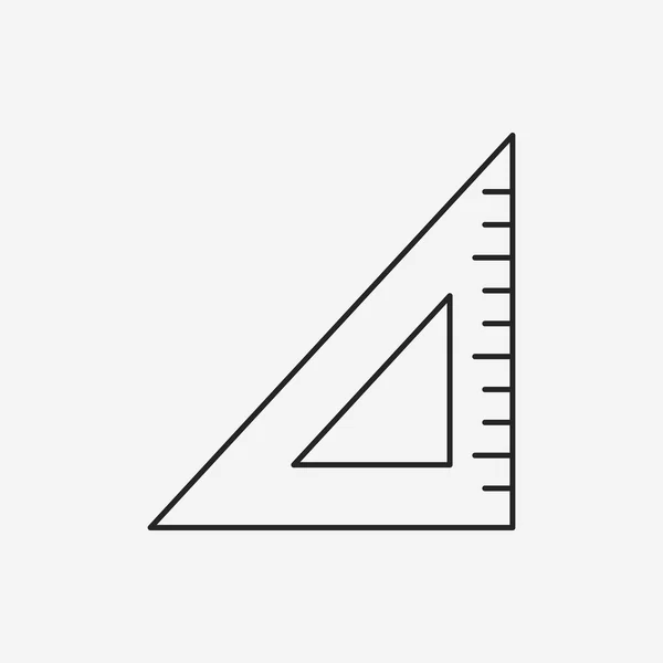 Háromszög vonalzó sor ikon — Stock Vector