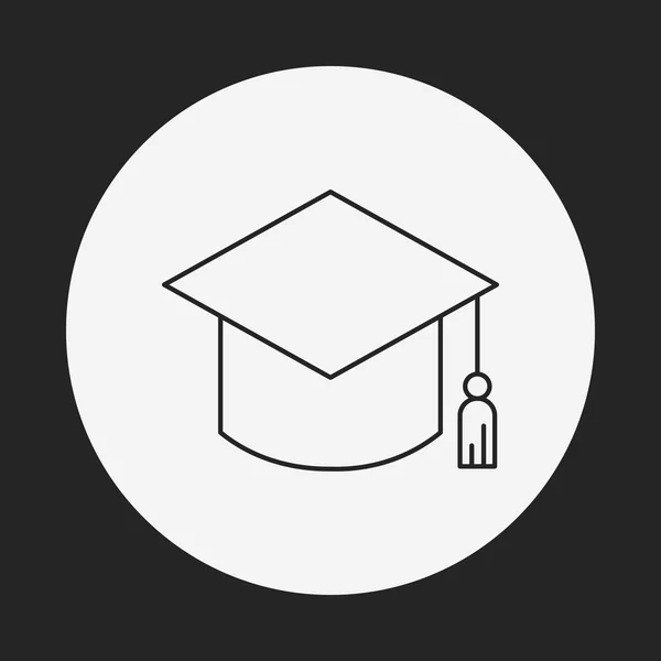 Graduation cap lijn pictogram — Stockvector