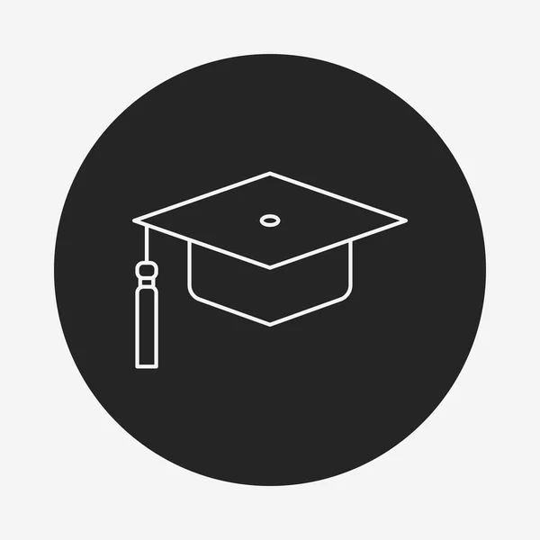 Icône ligne de chapeau de graduation — Image vectorielle