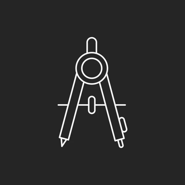 Papelería brújulas icono de línea — Vector de stock