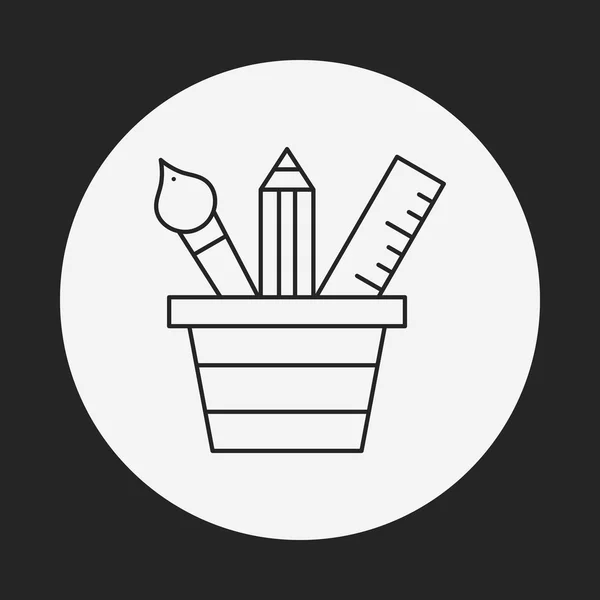 Ceruza és vonalzó sor ikon — Stock Vector