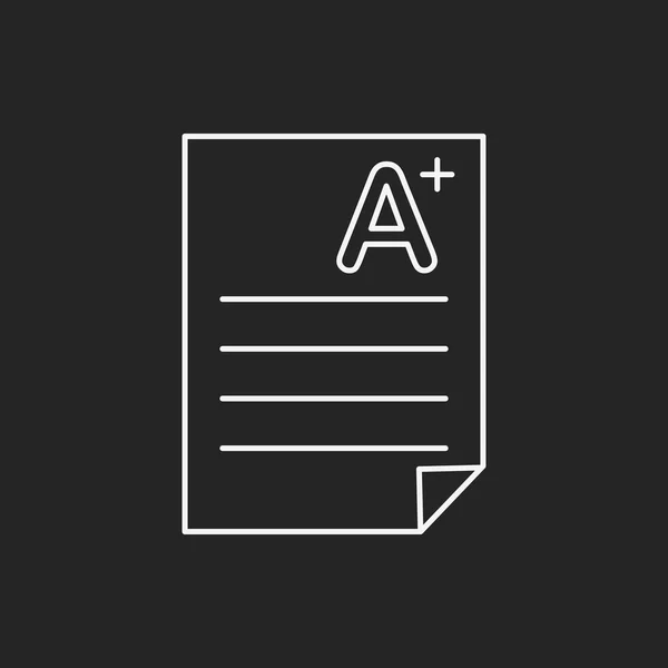 Icono de línea de papel de examen — Vector de stock