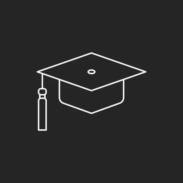 Graduation cap linii ikona — Wektor stockowy