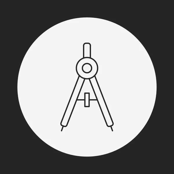 Icône ligne boussoles papeterie — Image vectorielle