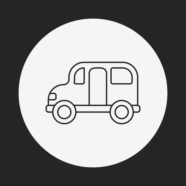 Icono de línea de autobús escolar — Vector de stock