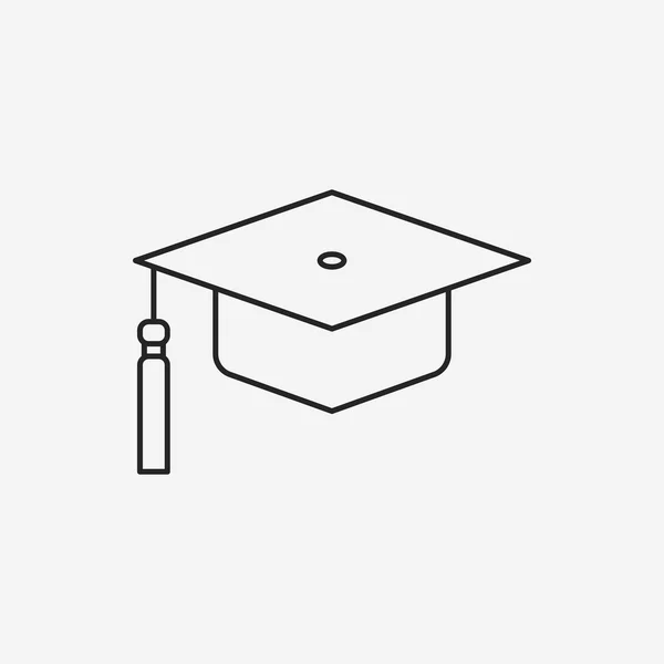 Icono de línea de tapa de graduación — Vector de stock