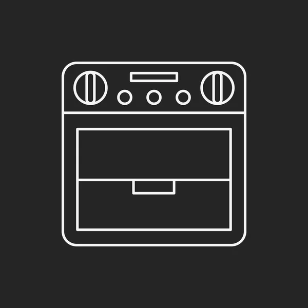 Icono de línea de horno — Vector de stock