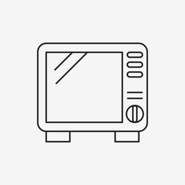 Icono de línea de microondas — Vector de stock