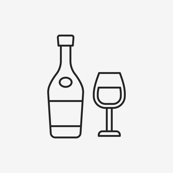 Champagne lijn pictogram — Stockvector