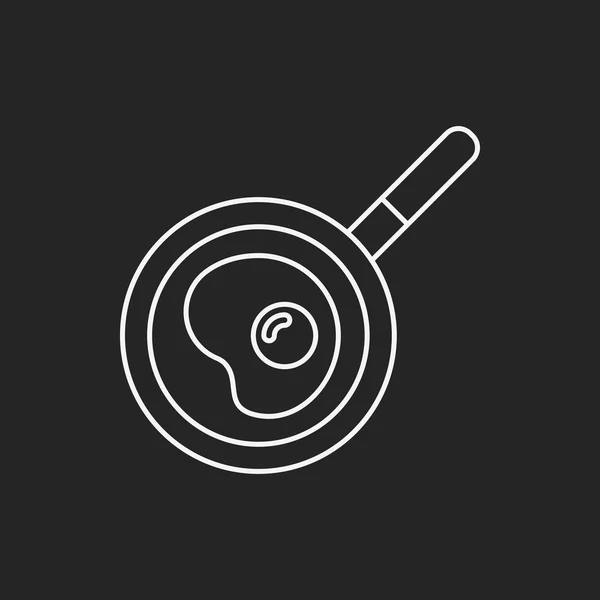 Omelet pan lijn pictogram — Stockvector