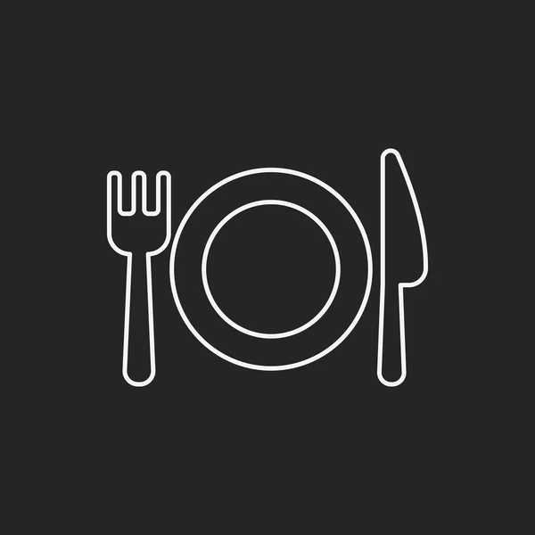 Tableware line icon — Stock Vector