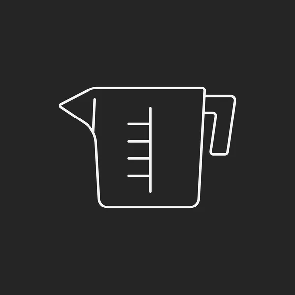 Meten cup lijn pictogram — Stockvector