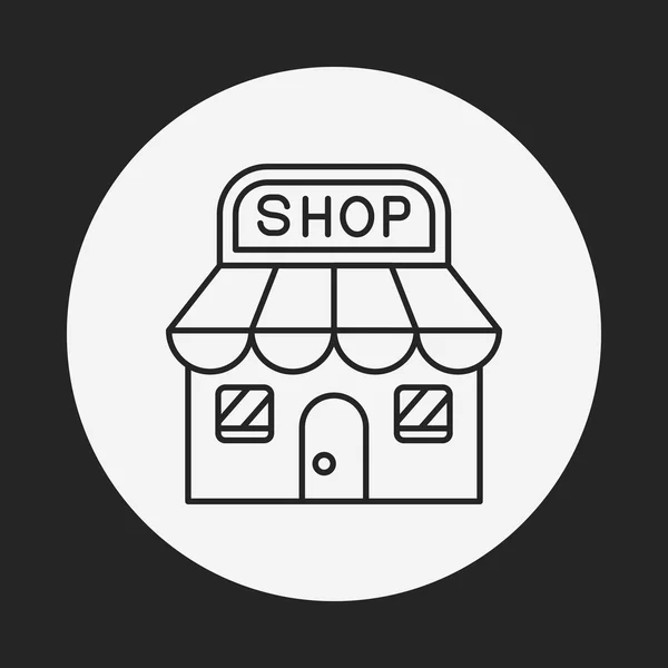 Línea de tienda de compras icono — Vector de stock