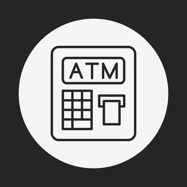 Ícone da linha ATM — Vetor de Stock