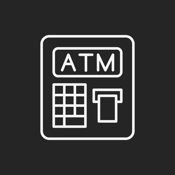 Ícone da linha ATM — Vetor de Stock